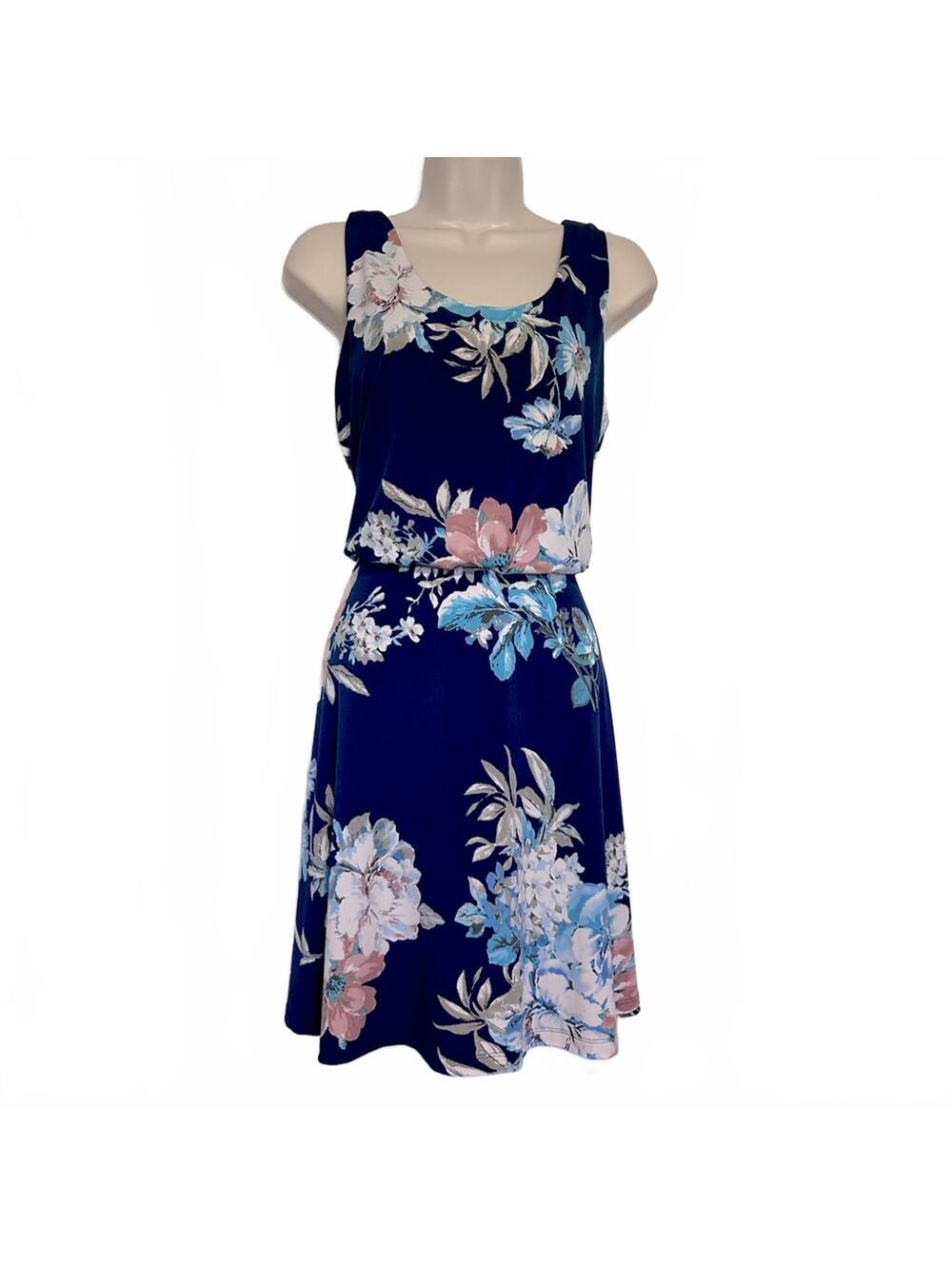 VERSE Floral Tank Dress Made in USA | Stitch Fix Blue | Size Medium
